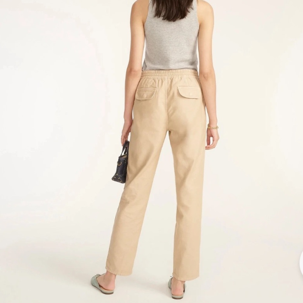 J Crew Pink Cargo Pants 100% Cotton Pull-On Size Medium Tall - Picture 7 of 7